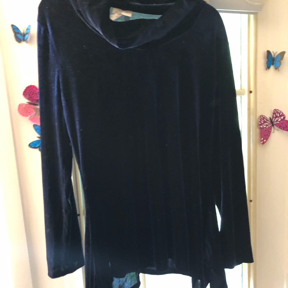 Royal blue velvet tunic